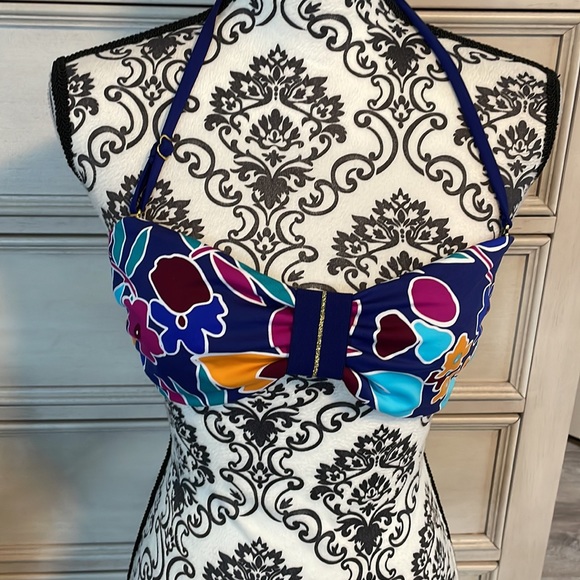Women’s Cole of California size, large, navy floral, high-rise, bikini, new - Picture 8 of 11